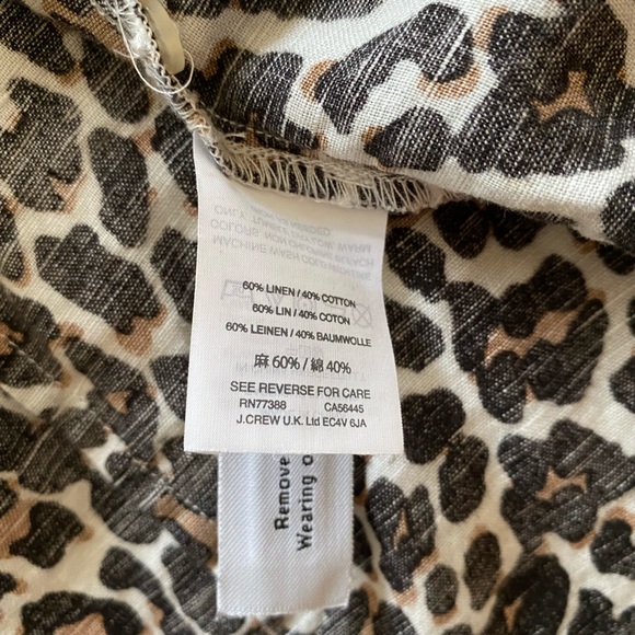 J.Crew Linen Women’s Slim Fit Button Down-Leopard Print - Picture 3 of 3